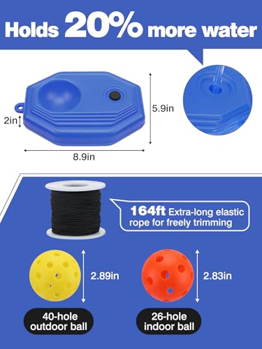 High Elasticity Pickleball Trainer - Double Upgraded Match Buddy Pickleball Rebounder with 164FT Rope & 2 TPR Balls, Durable Outdoor Indoor Training Aid Solo Practice Accessories for Beginner