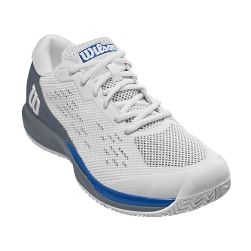 WILSON Rush Pro Ace Pickler Men's Pickleball Shoe - White/Grey/Classic Blue, Size 7.5 US