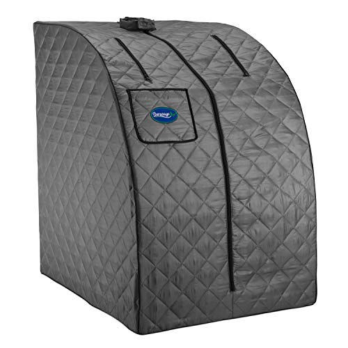 Durasage Lightweight Portable Personal Steam Sauna Spa - 800W Steam Generator, 60-Min Timer, Zippered Access, Single Front Pocket, Foldable Frame & Chair - Indoor Use, at-Home Relaxation Kit