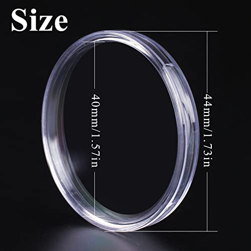 Utron 60P Clear Plastic Coin Capsules, Dollar Coin Holder, 40mm Silver Coin Storage for Collectors, Morgan Silver Dollar Coin Holders with Adjustable Gasket (17/20/25/27/30/33/38/40mm)