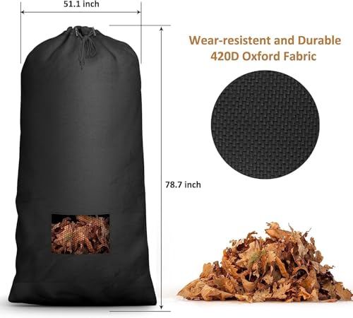 Keeswin 2025 Upgraded Large Lawn Tractor Leaf Bag, 78.7"x 51.1" Capacity Leaf Collector, Grass Catcher Bag for Fast Leaf Collection, Heavy Duty Leaf Grass Collection Bagger, Fits for Most Riding Lawn