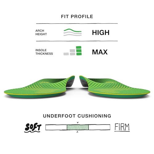 Superfeet Run Support High Arch Insoles for Runners with High Arch Support & EVOLyte® Carbon Fiber - 11.5-13 Men / 12.5-14 Women
