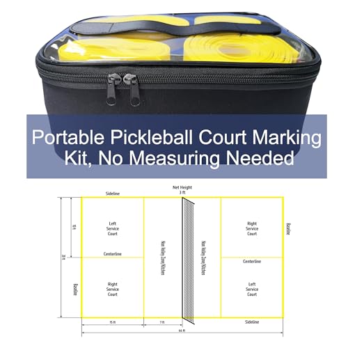 Chemimoso Magnetic Pickleball Court Lines System, Temporary Pickleball Court Lines in Standard Court Dimensions， Portable Pickleball Court Marking Kit, No Measuring Needed, Net Not Included