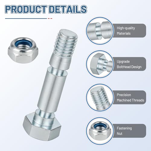 6-Pack 707555 Snow Blower Shear Pin for Briggs & Stratton, Shear Pins Kit Compatible with Craftsman Dual Stage Snowthrower