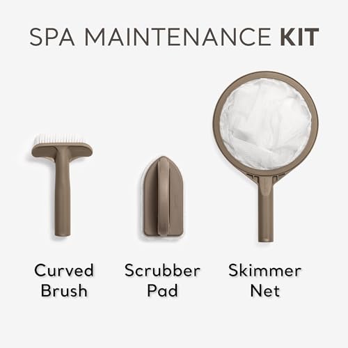 Intex PureSpa Hot Tub and Spa Maintenance Accessory Kit with Curved Brush, Mesh Net Skimmer, and Scrubber for Inflatable PureSpa Home Hot Tubs