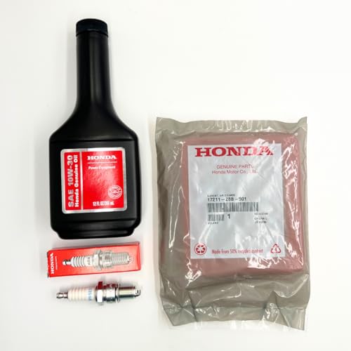 GENUINE TUNE UP KIT FOR HONDA GCV160 GCV170 GCV190LA GCV200 GC190 GC160 GC190 LAWN MOWER HRR216 HRS216 HRX217 HRX217K2 EB2800I EG2800I MOTOR OIL GENUINE AIR FILTER 17211-Z8B-901 SPARK PLUG 98079-55846