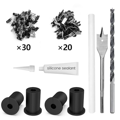 Starlink Cable Routing kit for 3/4inch Wall Hole,4PCS starlink Wall Grommets Accessories for Cables Pass Through mounting kit Including 3/4” Spade Drill bit,Wall Wires cilps and Cable Routing Tool