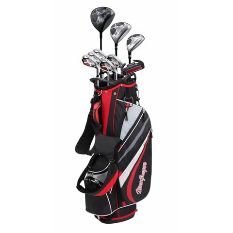 MacGregor Golf DCT4000 Golf Clubs Set with Bag (Graphite/Steel - 1 Inch Longer, 13 Pieces / 9 Clubs, Regular, Right)