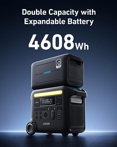 Anker SOLIX F2600 Portable Power Station, 2400W (Peak 3600W) Solar Generator, GaNPrime Battery Generators for Home Use, 2560Wh LiFePO4 Power Station for Outdoor Camping, and RVs (Solar Panel Optional)