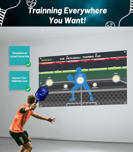 KEALEA Pickleball Training Pad, Practice Pickleball Dink Skill and Training Aid Equipment for Indoor and Outdoor Training Court