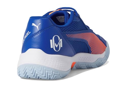 Puma Men's NOVA Court Pickleball Shoe, Vivid Blue-Heat Fire-Puma White-Glowing Red, 13