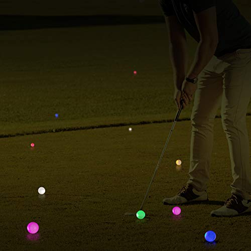 THIODOON Glow in The Dark Golf Balls Light up Led Golf Balls Night Golf Gift Sets for Men Kids Women 6 Pack (6 Colors in one)