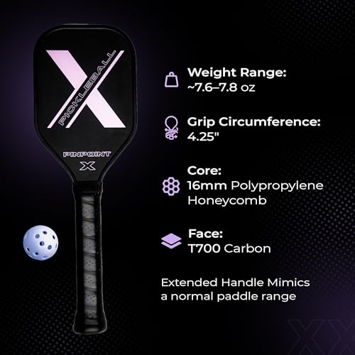 Sweet Spot Pickleball Training Paddle – T700 Carbon Fiber, 16mm Honeycomb Core, Extended Handle – Pickleball Trainer with Bonus Indoor Wall-Mounted Ball Trainer Attachment