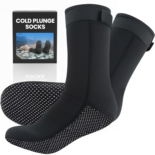 Cold Plunge Socks for Ice Bath Recovery – 3mm Neoprene Thermal Booties, Non-Slip Water Socks for Ice Bath, Cold Therapy, Sauna, Surf & Swim – Keep Feet Warm, Reduce Pain, Enhance Recovery (Large)