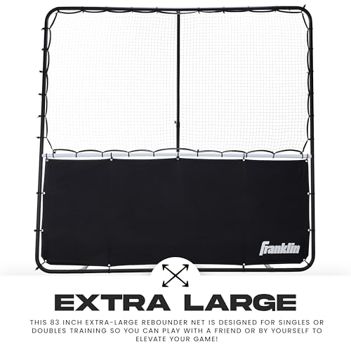 Franklin Sports Pickleball Rebounder Net - Pickleball Training + Practice Equipment - Portable Folding Net for Singles + Doubles Training - Court Markers Included - 83" Inches