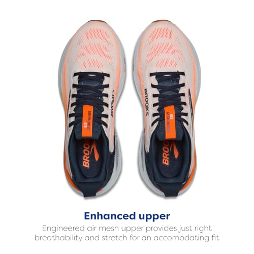 Brooks Men’s Adrenaline GTS 25 Supportive Running & Walking Shoe - White/Spellbound/Orange - 13 Medium