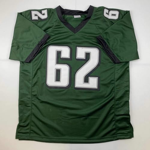Facsimile Autographed Jason Kelce Philadelphia Green Reprint Laser Auto Football Jersey Size Men's XL