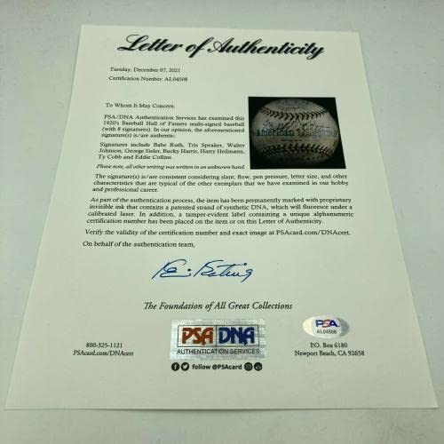 The Finest Babe Ruth Ty Cobb Walter Johnson 1925 HOF Signed Baseball PSA DNA - Autographed Baseballs