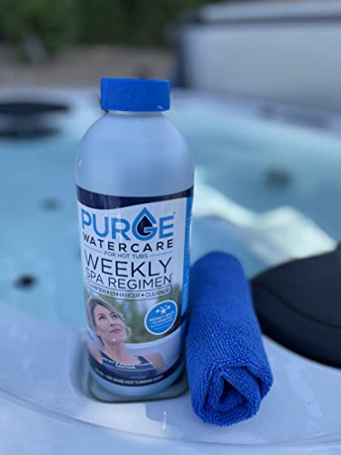Purge Watercare 3in1 Weekly Hot Tub Cleaner & Cold Plunge Water Treatment - Cleaner, Clarifier, Enhancer - Standard & Inflatable Spa & Cold Plunge - Spa Chemicals Fresh Clean Water - Made in USA 32oz