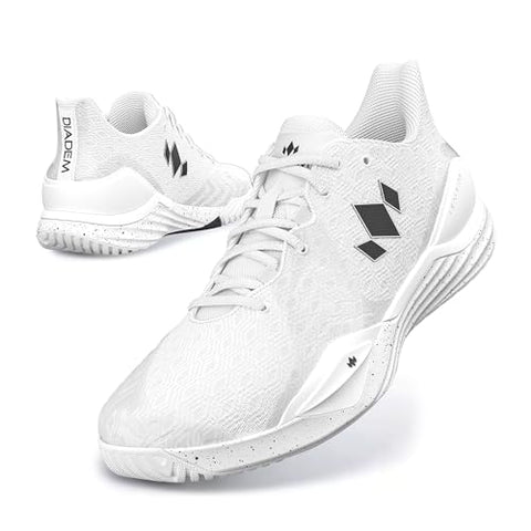 Diadem Court Burst | Women's Pickleball & Tennis Shoes for Stability, Speed, Performance & Comfort, White, US Size M6/W7.5