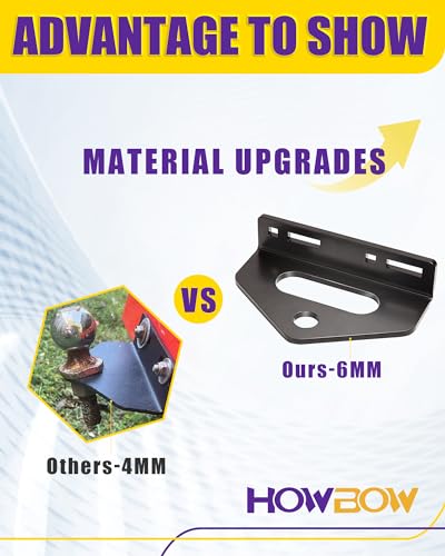 HOWBOW Zero Turn Mower Trailer Tow Hitch Kit, 1/4" Heavy Duty Steel, Universal, Black+Red