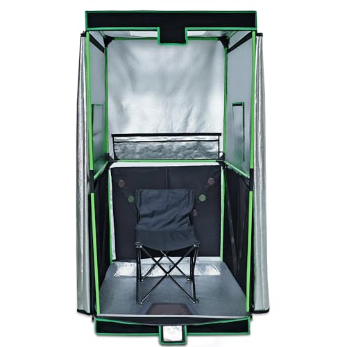 UTK Far Infrared Sauna, Full Size Portable Sauna with Natural Jade for Home Spa, One Person Infrared Sauna with Tourmaline Heating Foot Pad and Portable Sauna Chair for Relaxation Detox (104℉-141℉)