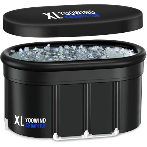 Upgrade XXL 150 Gal Cold Plunge Ice Bath Tub, Large Size for Athletes Up to 6'5'' Tall, Portable for Cold Water Therapy Recovery, Insulated Multi Layered Ice Bath Barrel for Indoor Outdoor Gym