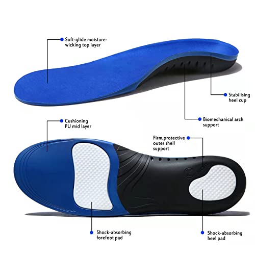Plantar Fasciitis Insoles, High Arch Support Shoe Inserts Men Women, Orthotics Gel Running Insoles for Flat Feet - Arch Pain - Pronation - Metatarsalgia Pain Relief Heavy Duty Support(Trim to Fit)