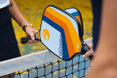 Gamma Sports 5.0 Pickleball Paddle, Graphite Pickleball Paddle with Polypropylene Core and Honeycomb Grip, Blue and Orange, 4 (1/8)