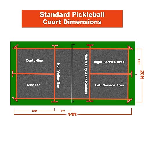 Singker PortablePickleball Court Marking Kit,Innovative, 10 Zippered sandbags Keep thewind from Messing Around,Temporary Pickleball Boundary Lines, 8 Nylon webbings, Net Not Included