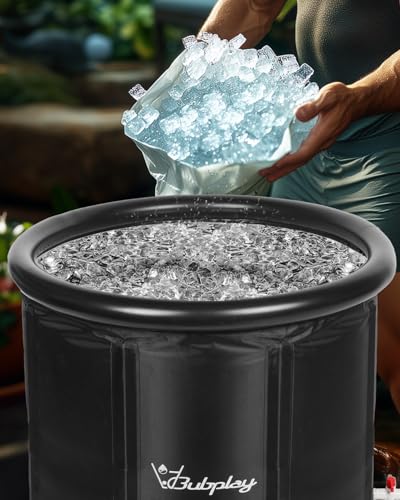 Bubplay Ice Bath Cold Plunge Tub with Cover for Indoor Outdoor for Recovery, Cold Water Therapy, Athletes & Adults -105 Gallons, Black, XL