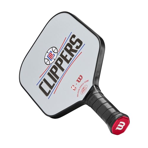 WILSON NBA Collection Fierce Team Pickleball Paddle - Grip Size 2-4 1/4", Los Angeles Clippers