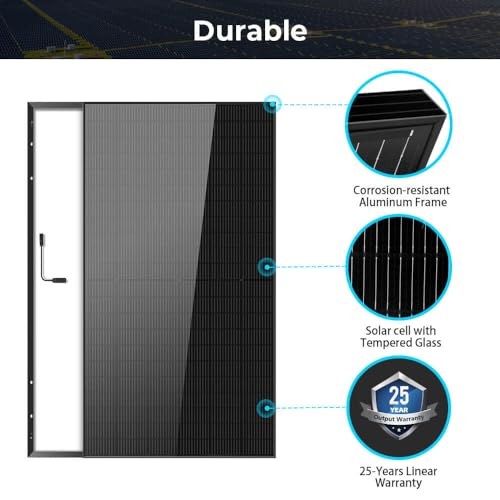 SUNGOLDPOWER 10PCS 500W Solar Panels Monocrystalline UL 61730, Grade A Solar Cell, Waterproof IP68, High Efficiency Solar Panel On/Off Grid Supplies for RV, Tiny house, Marine, Household (Total 5000W)