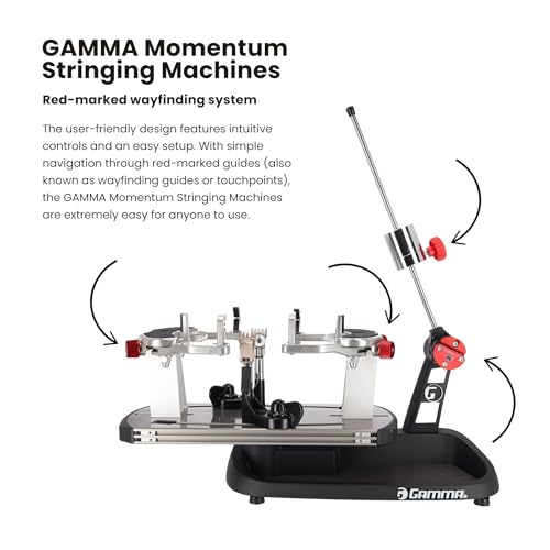 Gamma Momentum Drop Weight 6 Stringing Machine – Intuitive 6 Point Mounting System - Professional-Grade Tennis Racquet Stringer with Advanced Features for Precision, Easy-to-Use, Ideal for Home Use