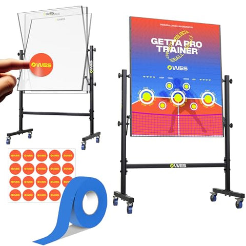 WES Getta Pro Trainer, Double-Sided Pickleball Rebounder with Stand and Adjustable Angle | Dink Pickleball Practice Board | Pickleball Training Aids