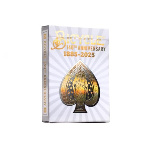 Bicycle 140th Anniversary Limited Edition Exclusive Playing Cards Set with 1 oz Pure Gold, 1 oz .999 Fine Silver, or Bronze Commemorative Collector Coin (Mystery Unboxing Coin)