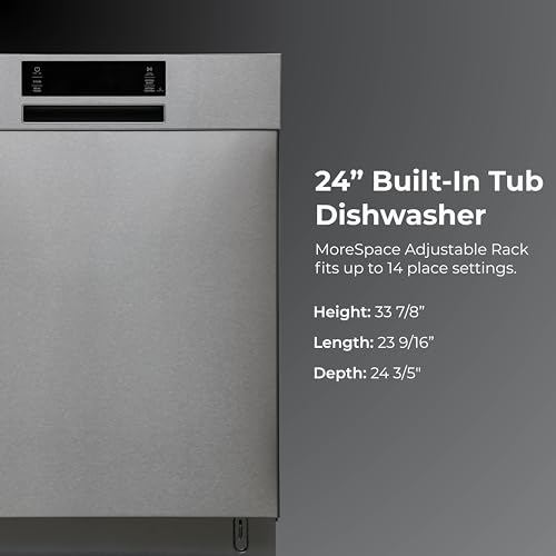 Kenmore 22-14595 24" Built-In Dishwasher - UltraWash, SmartWash, Sanitize Rinse, SmartDry and Leak Detection - 14 Place Settings - 51 DBA - ENERGY STAR Certified - 24" - Stainless Steel