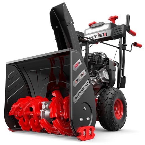 AMERISUN 26-Inch 2-Stage Gas Snow Blower with 212cc Engine, Self-Propelled Snow Thrower with 120V Electric & Recoil Start, Heavy-Duty 26" Clearing Width, 20" Intake Height, 180° Chute Rotation