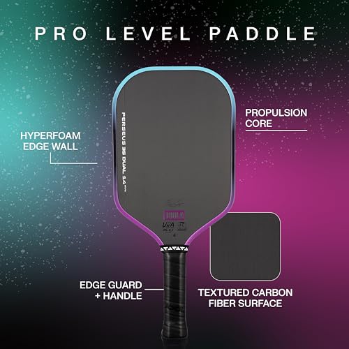 JOOLA Ben Johns Perseus 3S Dual 14mm Pickleball Paddle - w/Patent-Pending Propulsion Core & Charged Carbon Surface Technology for Increased Spin and Power - NFC Chip Enabled. USAPA and UPA-A Approved