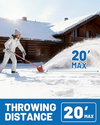Litheli Cordless Snow Shovel, 13-Inch Battery-Powered Snow Blower with 4.0Ah Battery, Easy to Use Snow Thrower for Driveways, Sidewalks, Decks & Patios