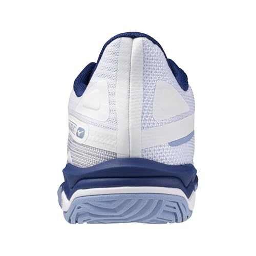 Mizuno Wave Exceed Light 2 AC Women's Tennis Shoe,All Court Shoe, White-Bellwether Blue, US Womens 6