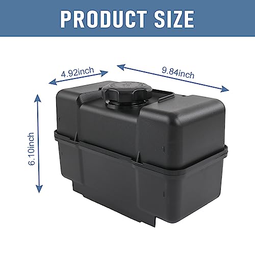 RALBDX 691993 4 Quart Plastic Fuel Tank With Cap & Shut-Off Valve Compatible With Lawn and Garden Equipment Engines,Some Specific Snow Blower,Tiller,Log Splitter Lawnmower Gas Tank For Remote Mounting
