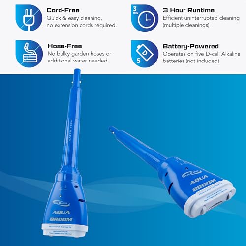 POOL BLASTER Aqua Broom Hot Tub Vacuum Cordless Spa Vac for Inflatable Above Ground and Inground Spas, Hot Tub Accessories, up to 3 Hours of Runtime, Battery-Powered, Lightweight Handheld Cleaner