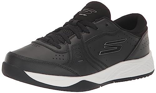 Skechers Men's Viper Court Smash Pickleball Sneaker, Black/White, 11