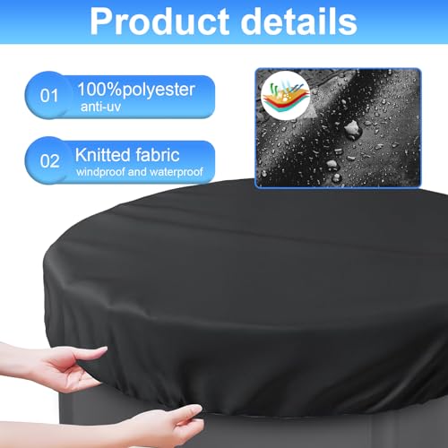 KQSNGB Ice Bath Cover Lid, Cold Plunge Cover for Indoor Outdoor, Made of Oxford Nonwoven Fabric (Black)