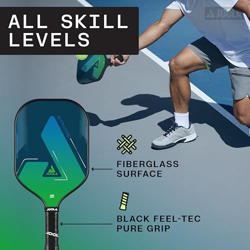 JOOLA Stratos Pickleball Paddle – Reinforced Fiberglass Surface, Honeycomb Polypropylene Core, USAPA Approved, Durable & Beginner-Friendly Pickleball Racket with Comfortable Grip