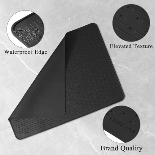 YUHFERA Stove Top Cover for Electric Stove - Silicone Stove Mat for Glass Top, Glass Cooktop Protector For Kitchen,Multi-functional Oven Covers for Electric Stove (Black,28 x 20)