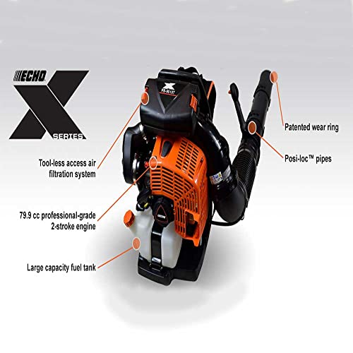 Echo 220 MPH 1110 CFM 79.9 cc Gas 2-Stroke X Series Backpack Blower with Tube-Mounted Throttle PB-9010T