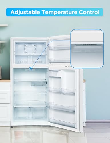 Commercial Cool 18 Cu. Ft. Top Mount Refrigerator with Freezer, 2-Door Refrigerator with Top Freezer and Adjustable Temperature Control, Ice Maker Ready, Energy Star Certified, White