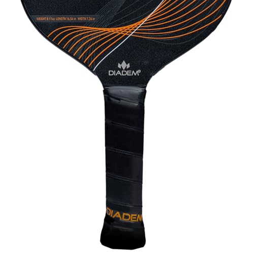Diadem Icon Infinity Pro Pickleball Paddle | USAPA Approved | Dual Foam Core & Carbon Fiber | Maximum Power, Control, and Spin | High Performance with Replaceable Edge Guard (Inferno Orange)